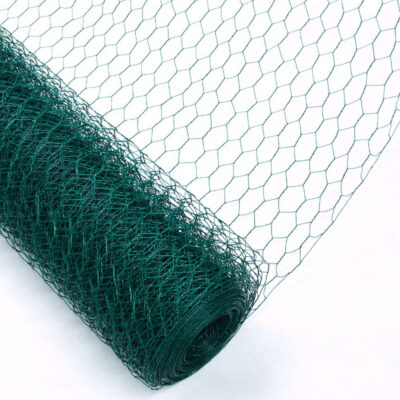Tejido romboidal plastificado verde abertura 2" calibre 14